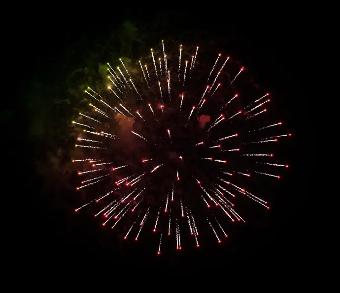 red and green fireworks display